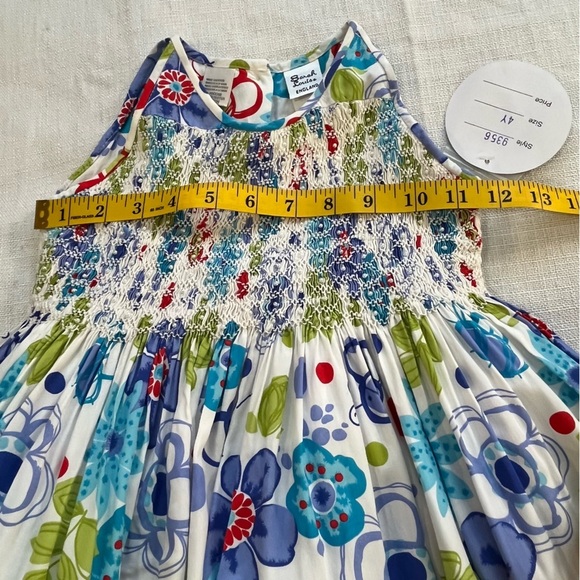 Sarah Louise England Girls Floral Lined Boho Perl’s Sleeveless Dress Size 4 NWT - Picture 14 of 15